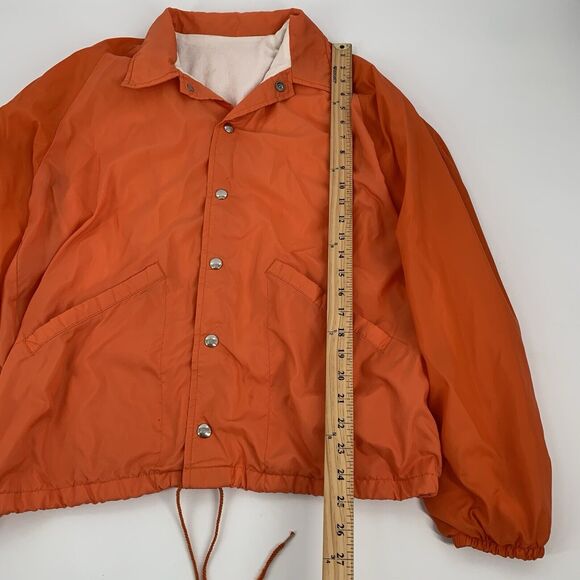 Vintage 1980s Snap Down Front Lightweight Windbreaker Jacket Large Adult Orange - Picture 5 of 5